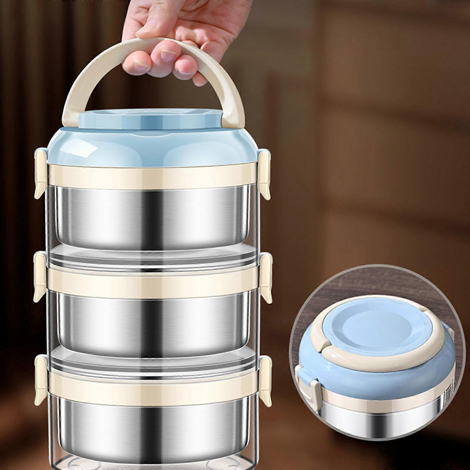 Adult Lunch Box Bento Multi Layer with Handle Leakproof Sealed Carrier Food Container for