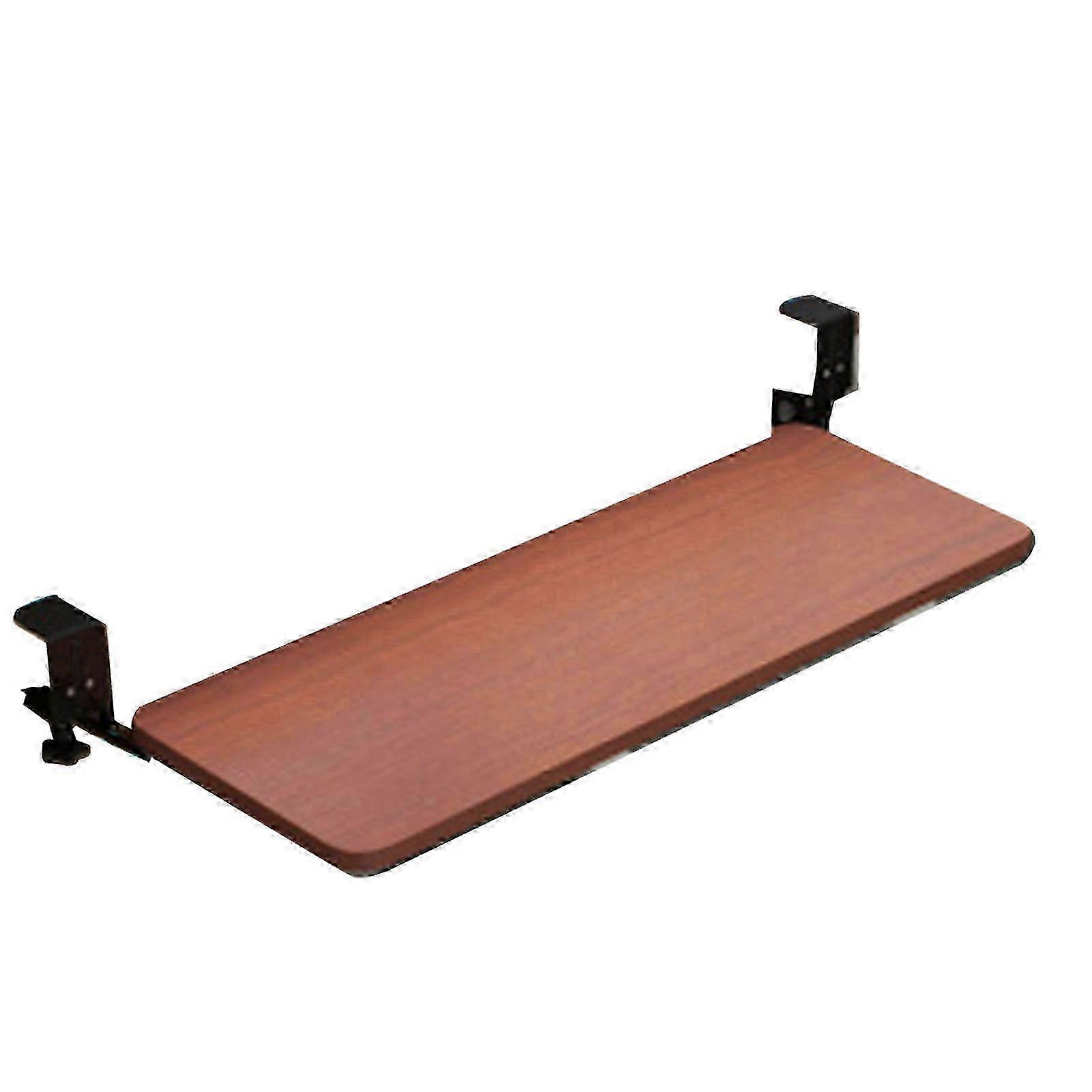 Keyboard Sliding Tray Punch Free Keyboard Stand Drawer Adjustable Height Computer Desk Extender Teak Color