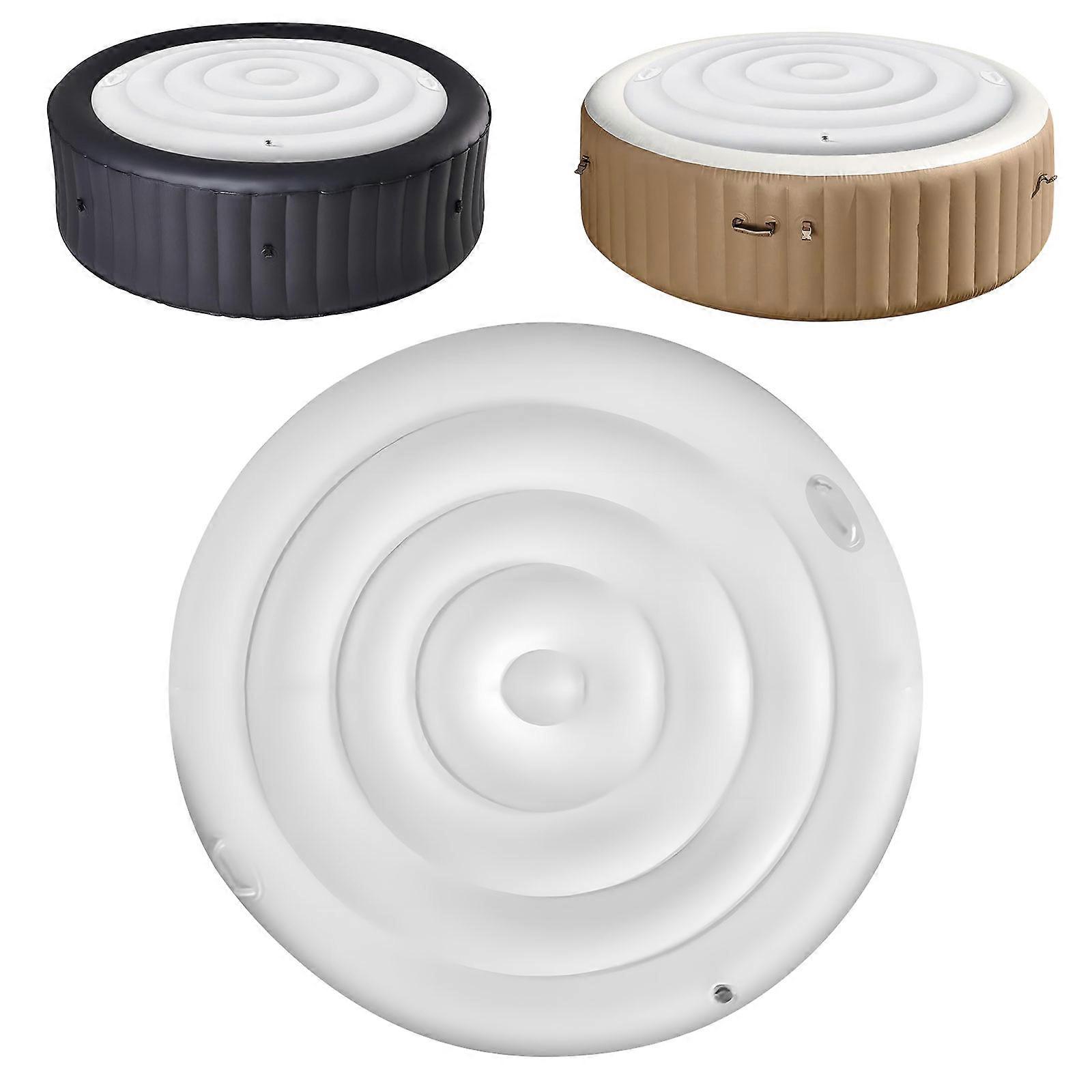 Inflatable Hottub Cover Insulated Lid Cap For 4.75ft Round Spas Pool Energy Efficient Design Outdoor Accessory Multicolor