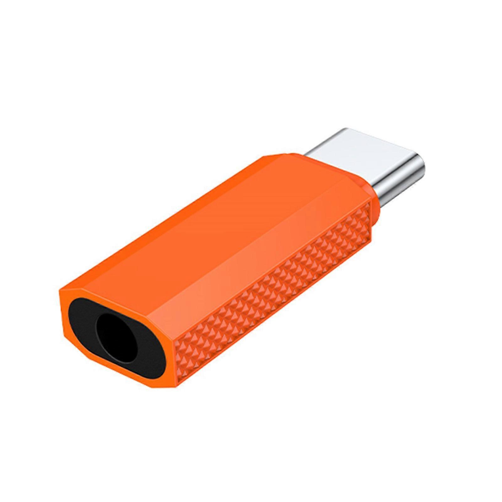 Plug and Play Type C to 3.5mm TRRS Sound Adapters External Sound Card Suitable for Notebook Laptop Headphones Speakers  oranges