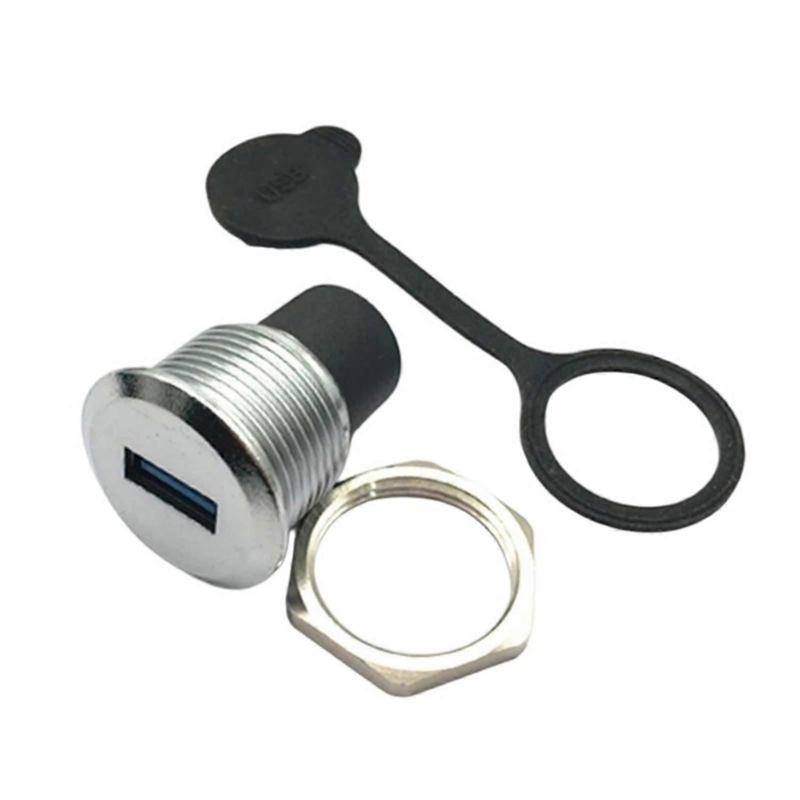 Compactly USB3.0 Panel Mount Connector Downward Compatible for USB2.0 Devices Space Saving Installation Design  silver