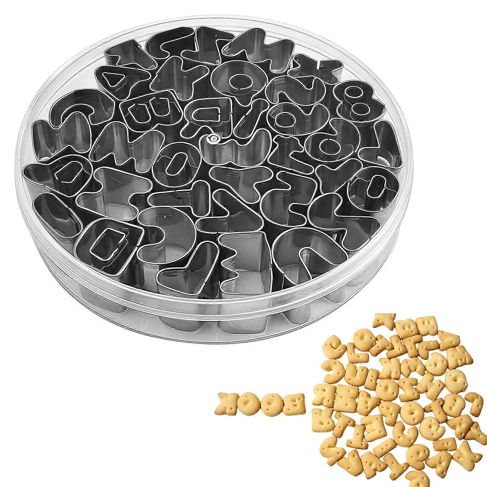 Professional Grades Nonrust Steel 37 Alphabets Number Cookie Cutters For Baking Cookie Cakes And Crafts Multicolor
