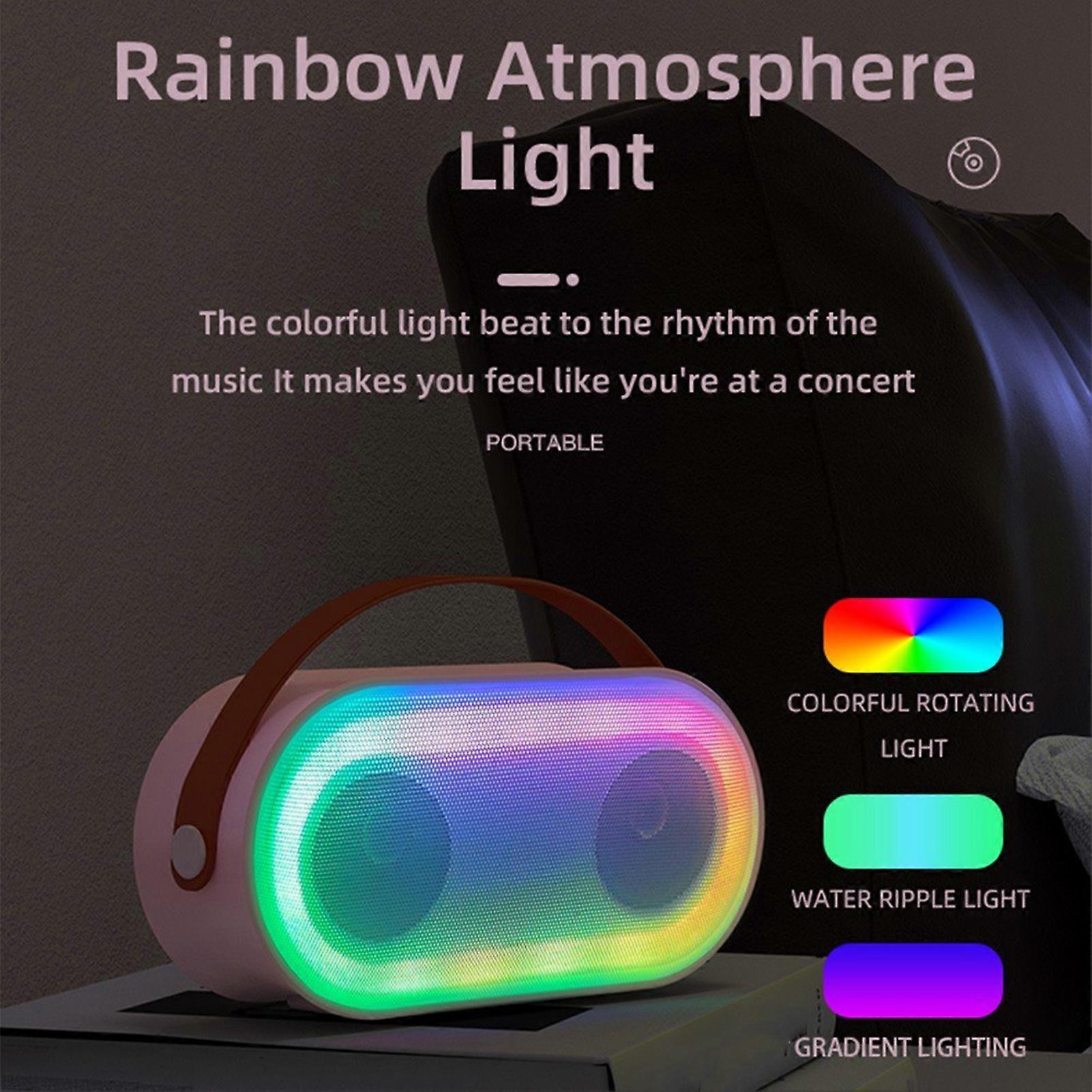 SUSUchens 1 Set Wireless Speaker Bluetooth-Compatible 5.3 Mini Subwoofer Karaoke Machine with Dual Wireless Microphones for Home Blue