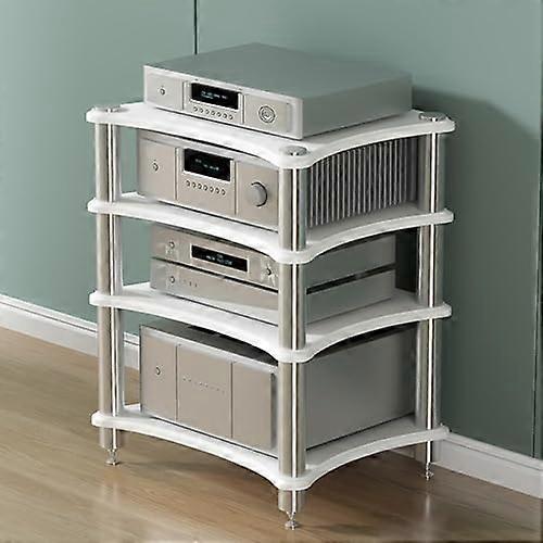 MultiTier Wooden Media Stereo Stand 60x48x85 cm Space Saving AV Shelf For Record Players And Entertainment Units