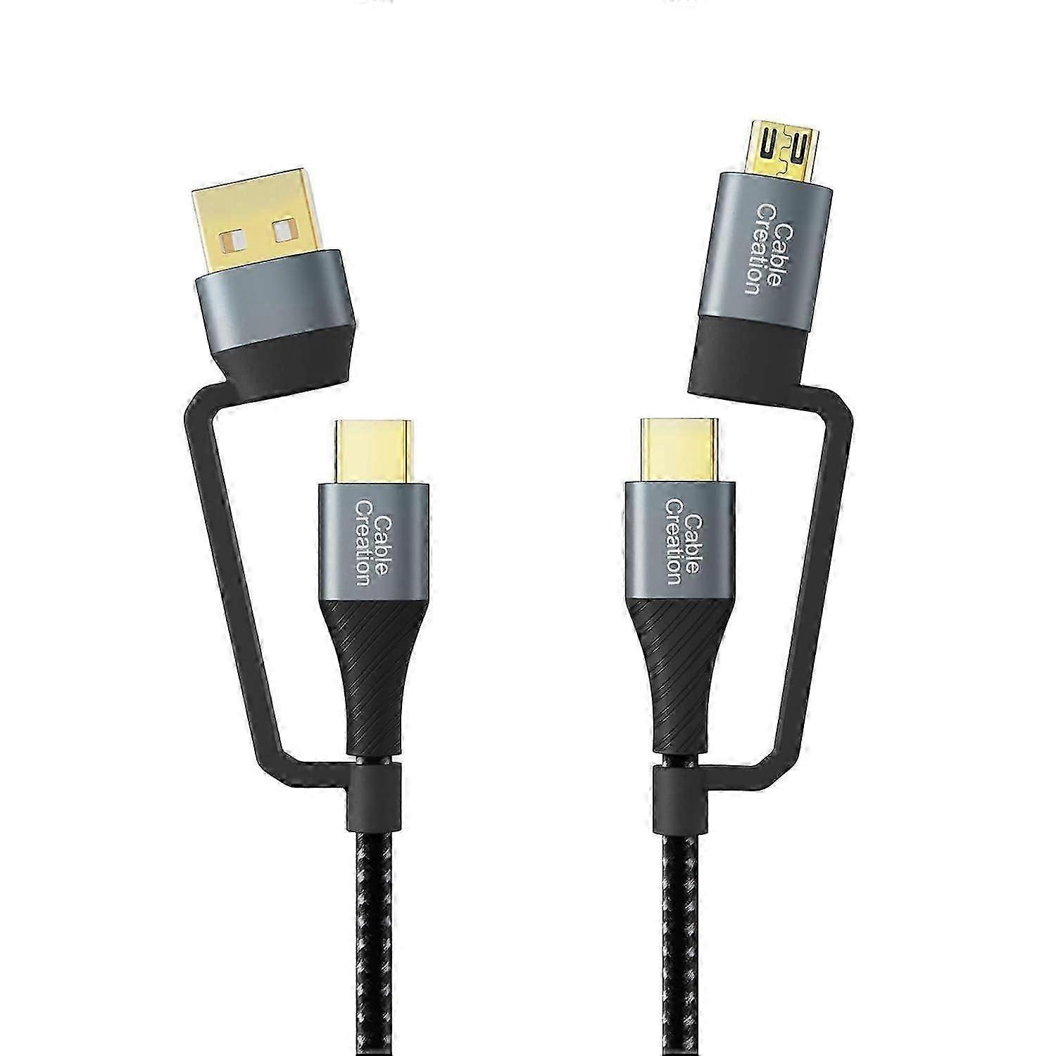 USB C Charger Cable 6.6FT, 4 in 1 Multi USB C to USB C Fast Charging Cable, PD 3A Micro US hk