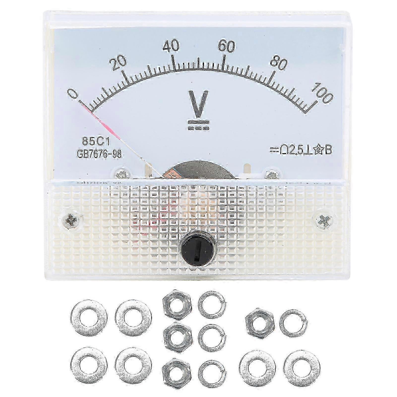 Pointer DC Voltmeter Panel Volt Voltage Meter Measuring Instrument 85C1 DC 0~100V