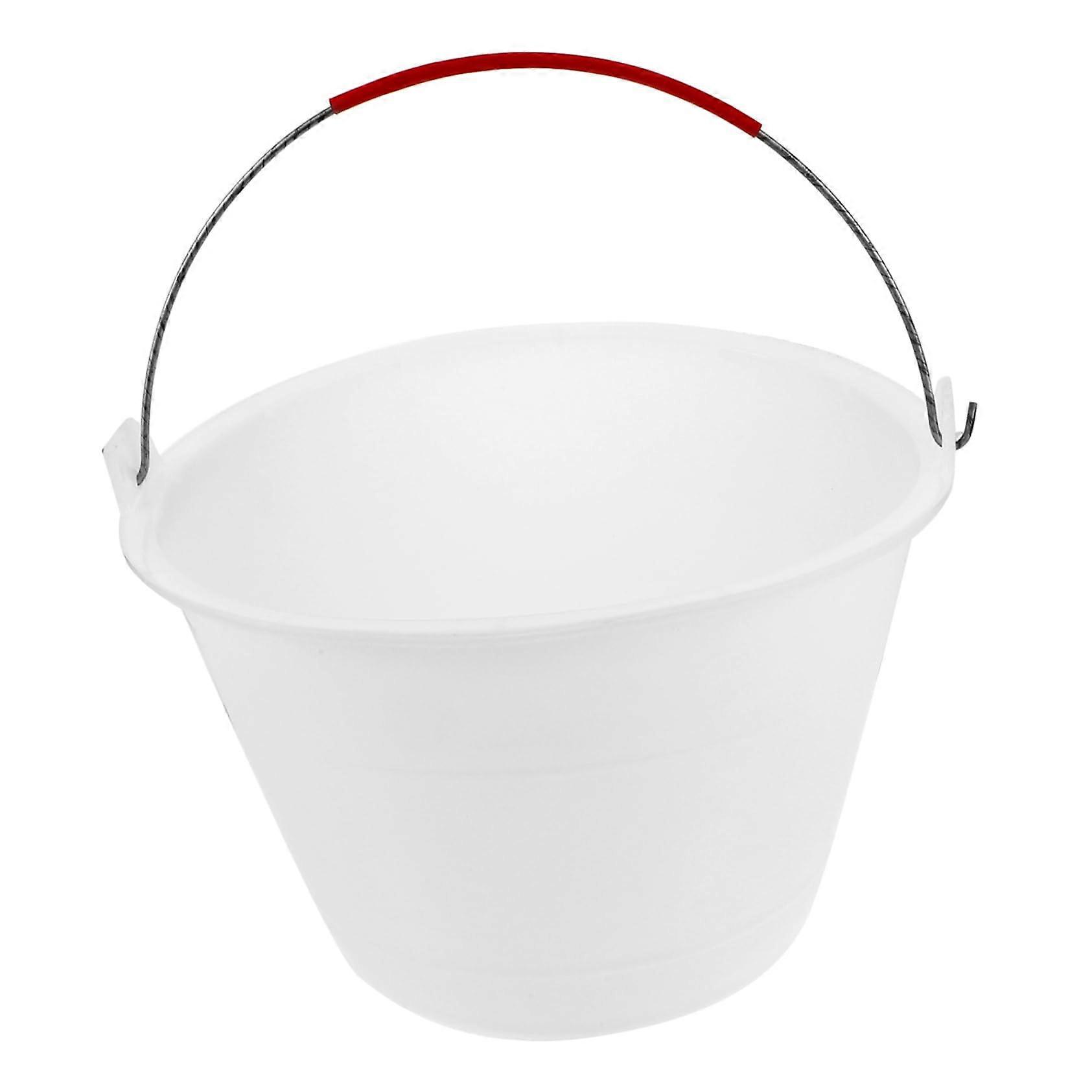 Plastic Utility Bucket with Reinforced Handle for Carrying Cement Sand Water Gardening Tasks
