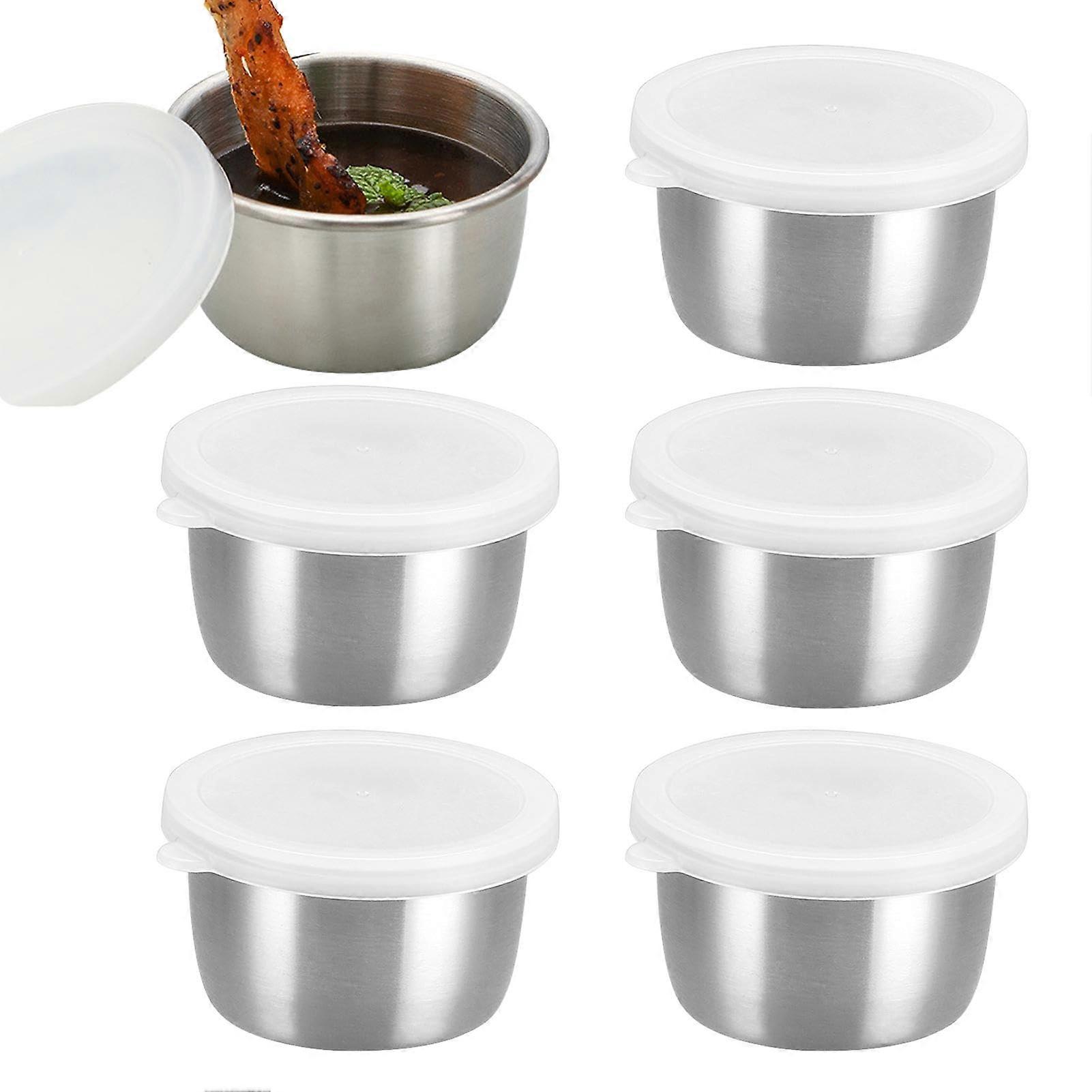 Salad Dressing Containers Leak Proof Reusable Sauce Cups for Meal Prep Travel and Picnics