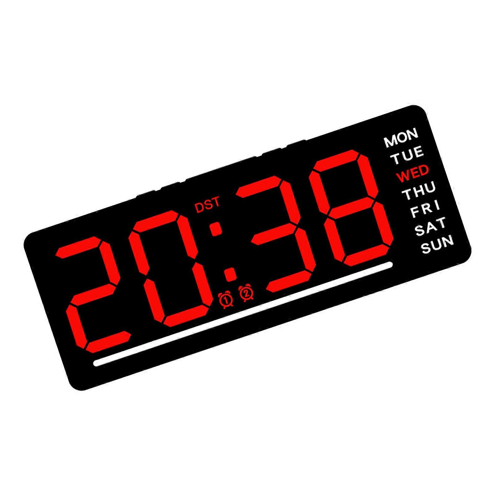 Functional Digital Alarm Clock With Adjustable Brightness And Snoozes Alarm Clock Suitable For Students And Professional  Red