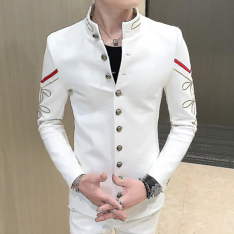 Mode broderi Mens Slim Militär Version Kläder Bomber Jacka