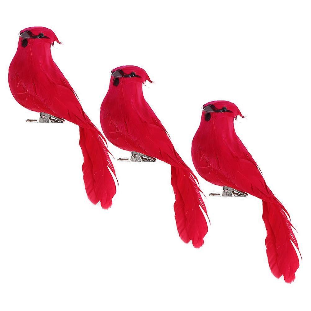 3 Pcs Bird Shape Ornament Simulation Bird Statue Decor Yard Scene Adornments