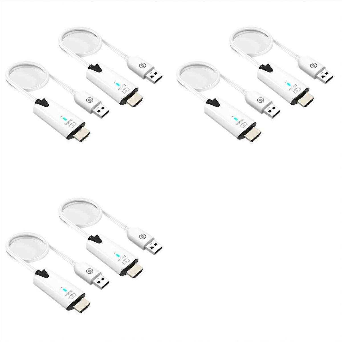 3X 5G 30M Wireless -Compatible Extender Cable Audio Video Transmitter&Receiver Display Adapter for C