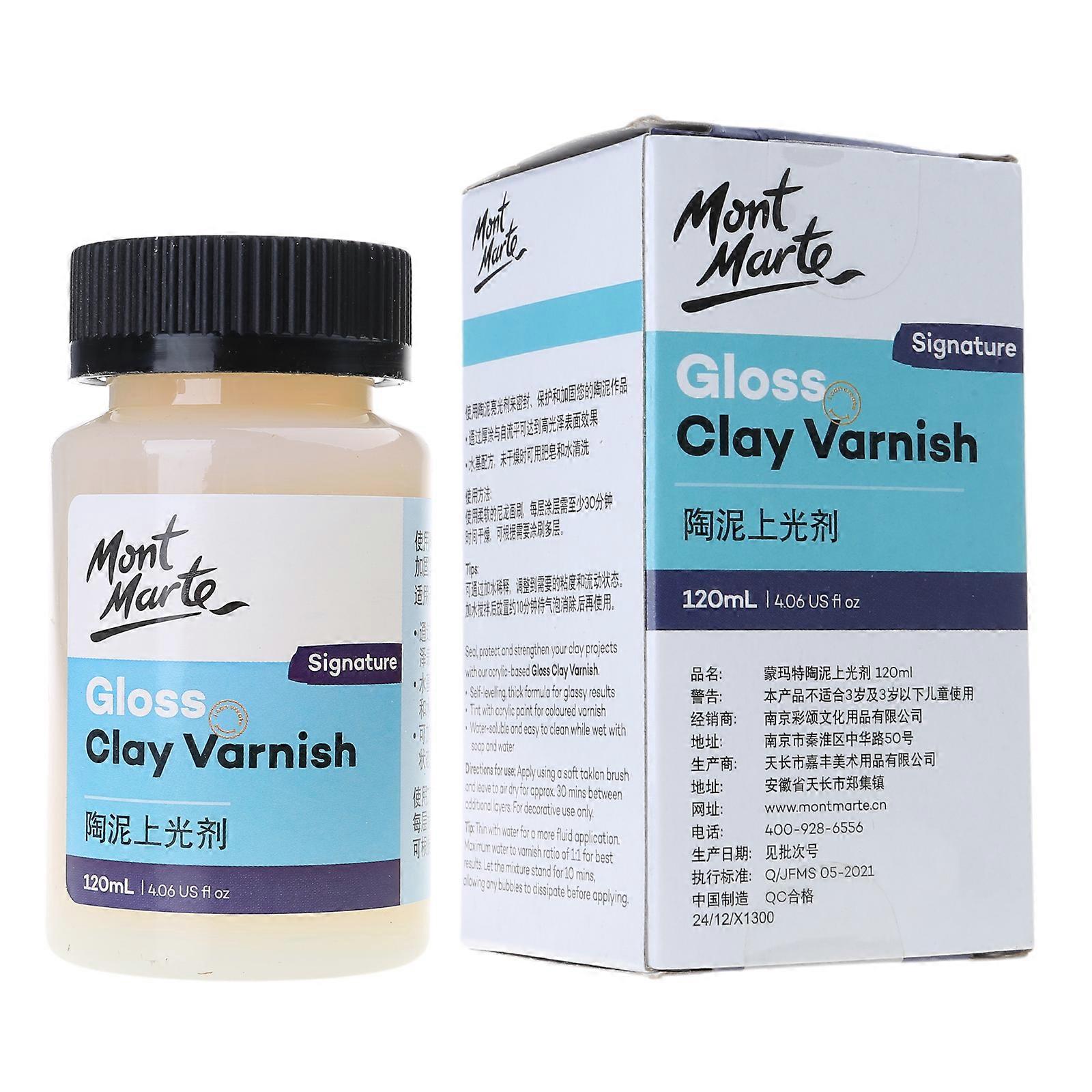Gloss Clay Varnish, 120ml/4.06oz Ceramic Glaze Oil, Pottery Clay Varnish, Water Resistant & Quick Drying Clay Varnish Multicolor