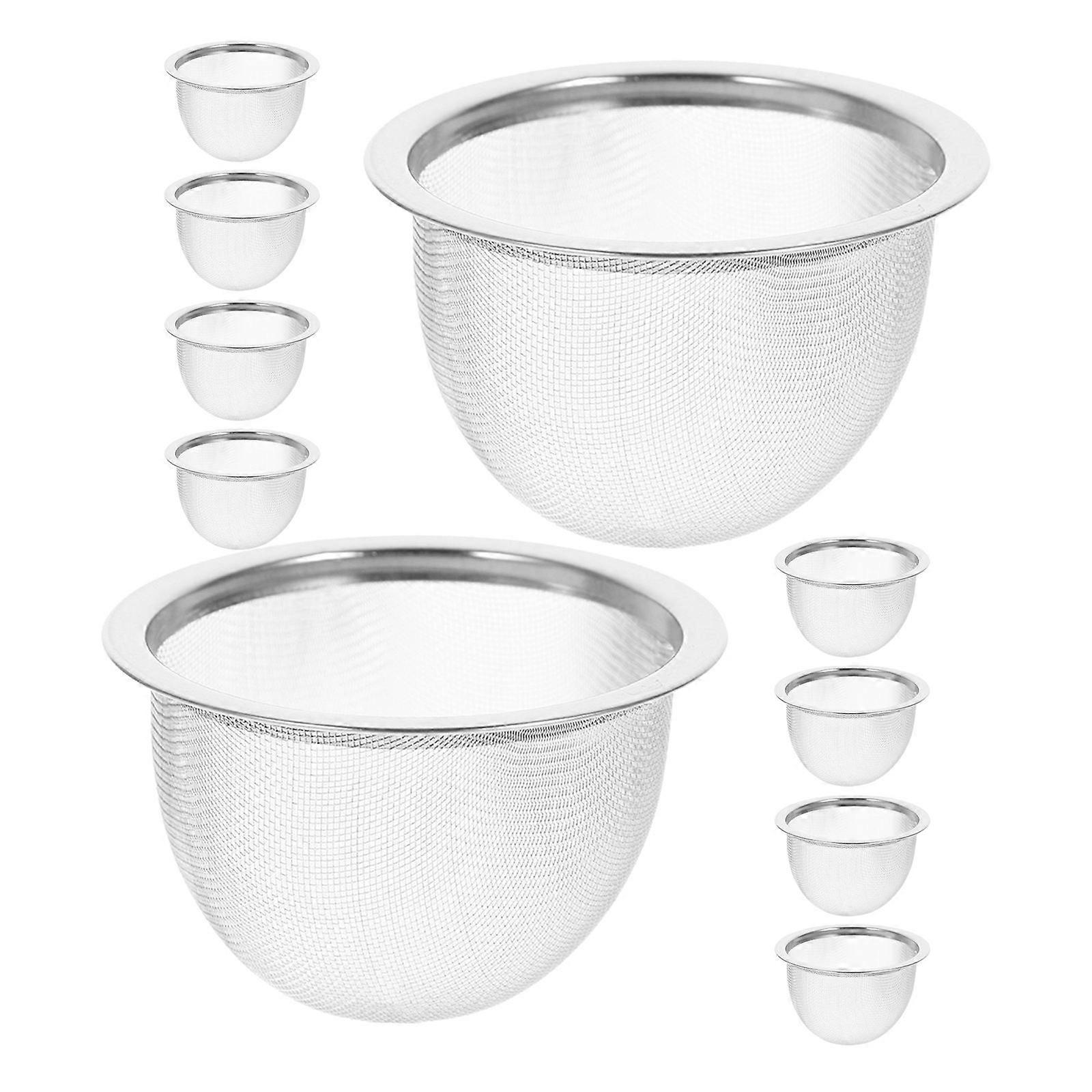 Stainless Steel Tea Filter Insert Fine Mesh Tea Strainer for Teapot 10Pcs