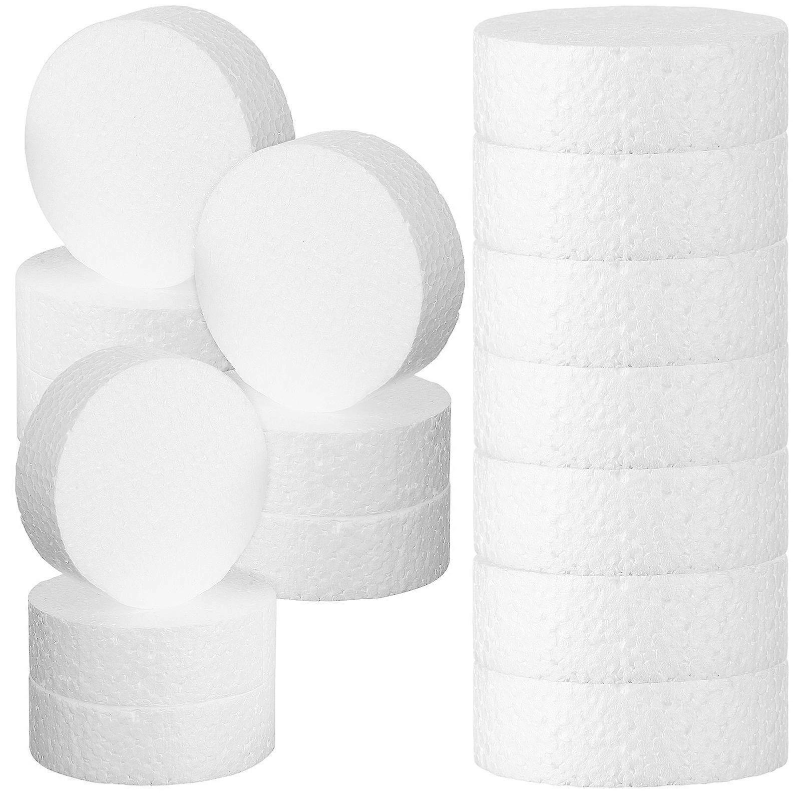24 Pcs White HighDensity Foam Circles for Crafts Easy to Use Lightweight Ideal for DIY Projects