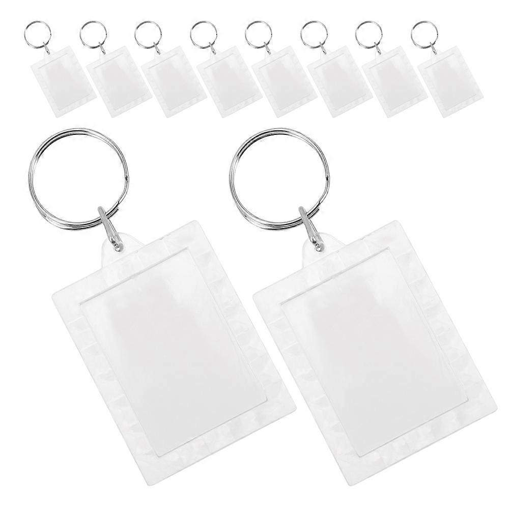 Transparent Acrylic Keychain Photo Frame for Hanging Use 20Pcs DIY Blanks