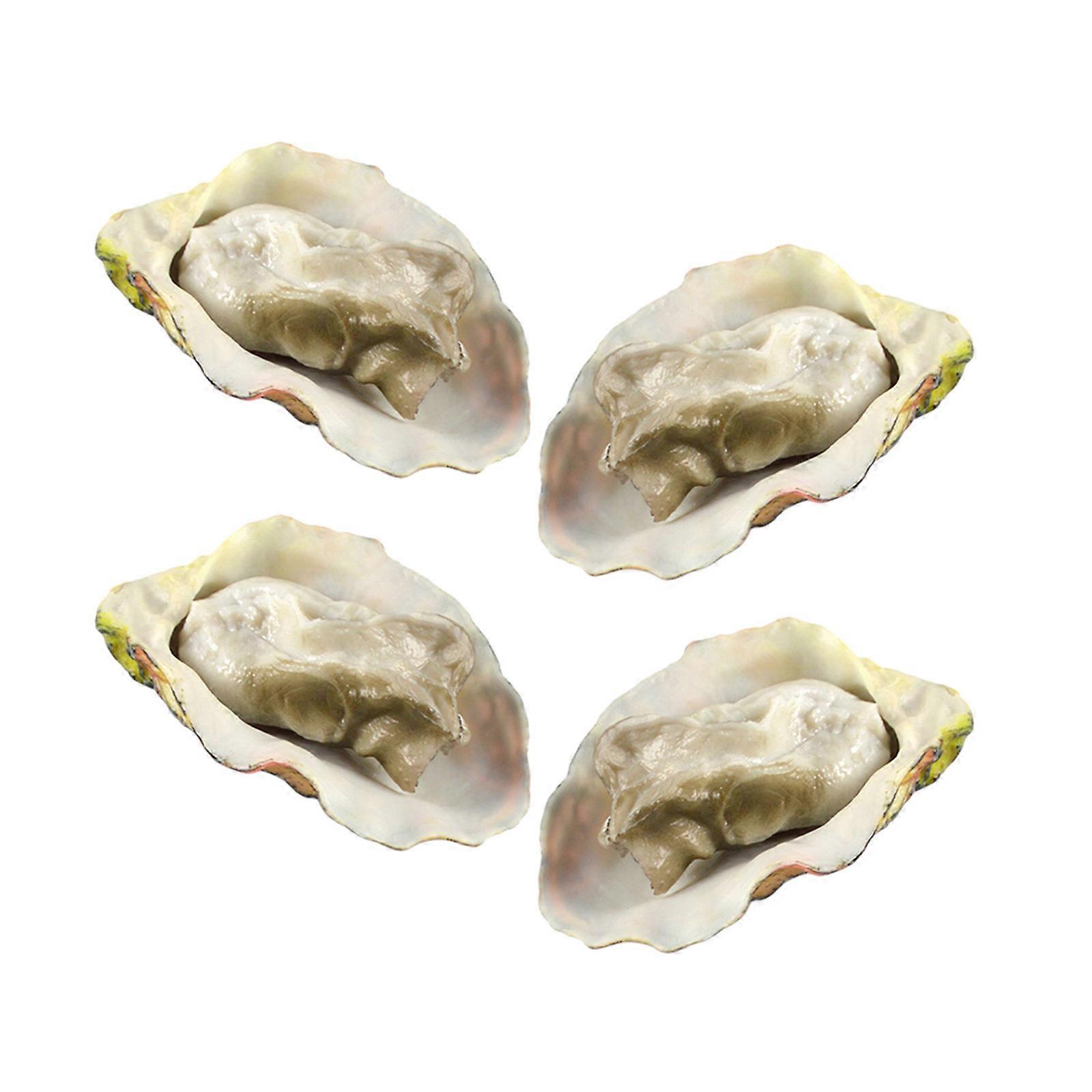 4pcs Artificial Shellfish Seafood Oysters Model Restaurant Cabinet Display Props