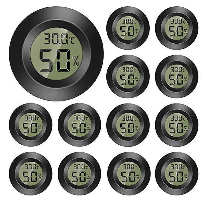 Round Embedded Electronic Thermometer and Hygrometer for Pets, Acrylic Box, Reptile Box, Thermometer, Decoration