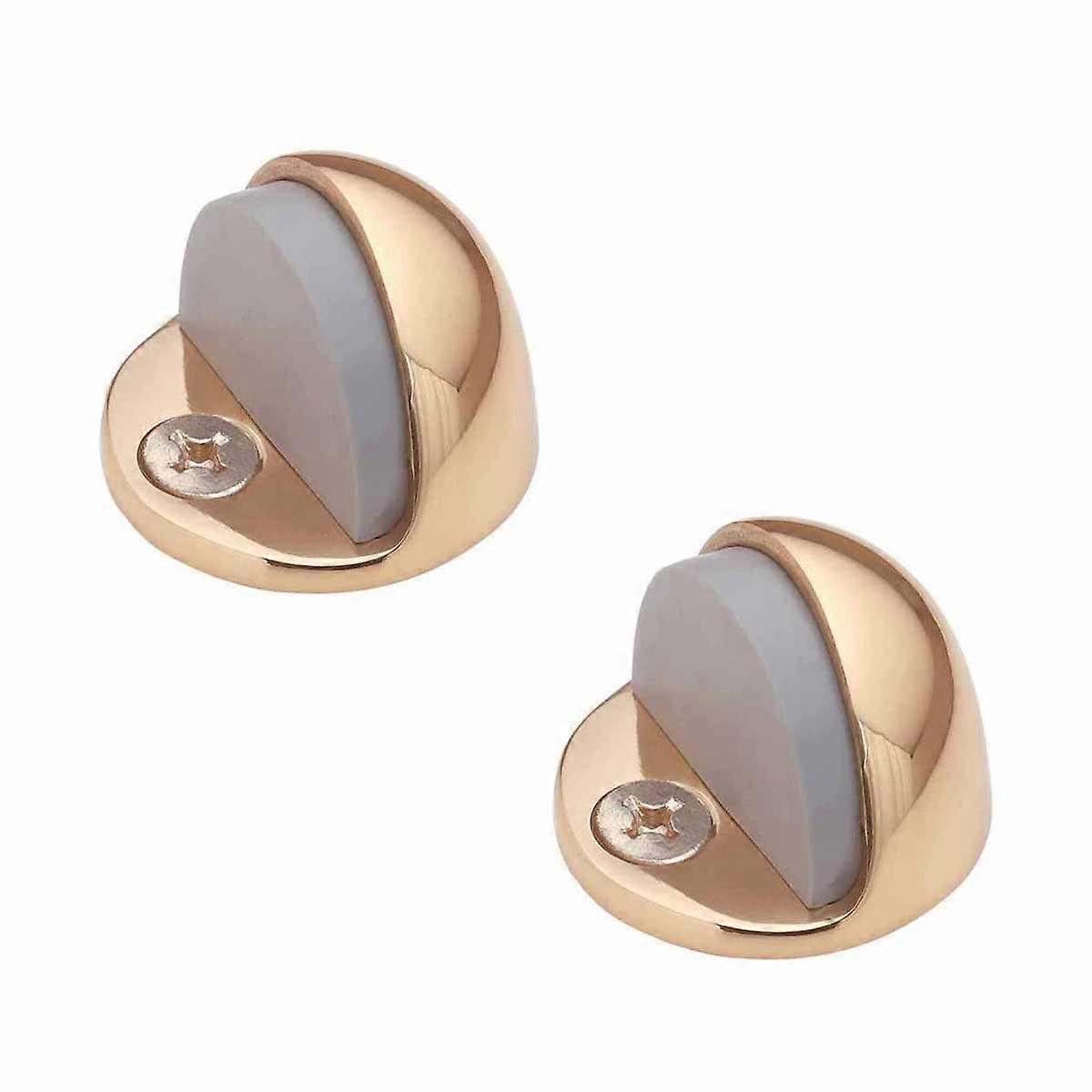2 Brass Door Stop Dome Floor Mount Bumper | Renovator's Supply