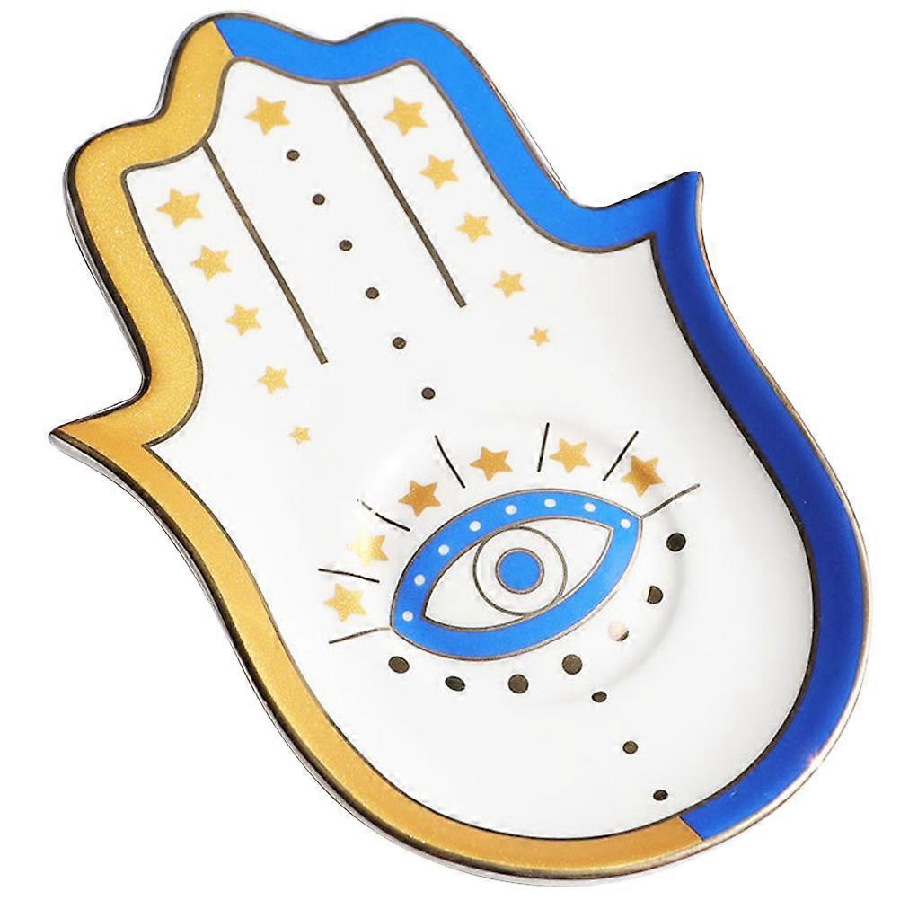 Ceramic Tray 2Pcs Novel Shape Trinket Display Plate Excellent Craftsmanship Daily Use Jewelry Storage Solution