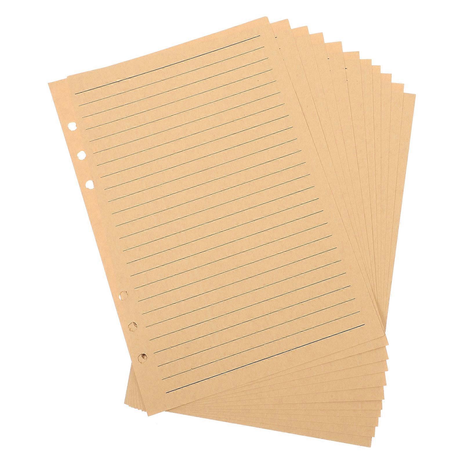 Office Kraft Binder Paper Brown Lined Refill for 80 Sheets Notebook Insert