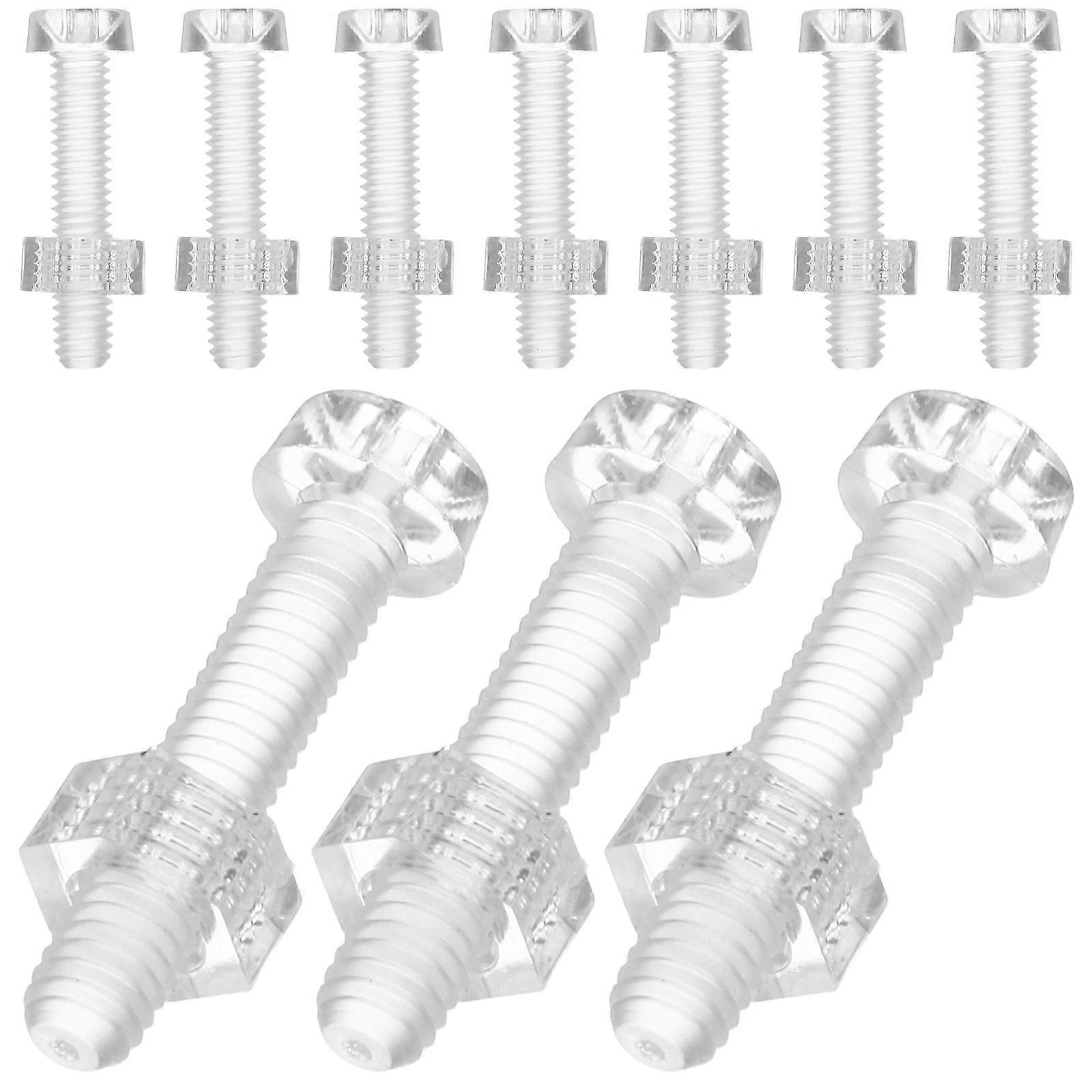 Transparent Clear Screws and Nuts Set for Cabinet Fasteners 10Sets
