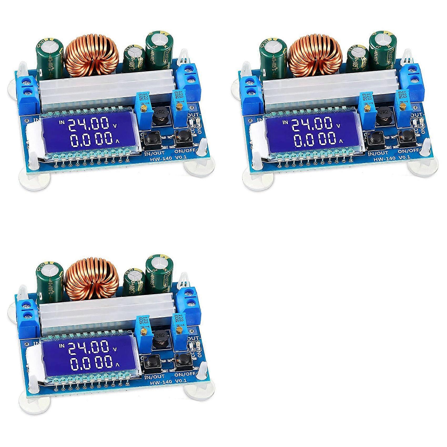 3X 35W DC 5.5-30V to 0.5-30V Digital LCD Display Automatic Step Up Down Buck Boost Converter Power Supply Module