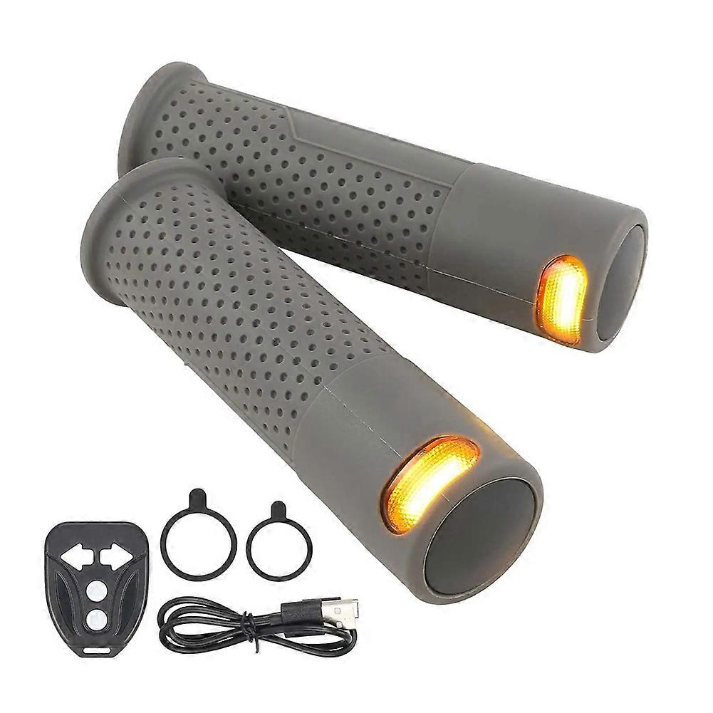 Scooter Hand Bar Grips with Turn Signal Light Handlebar for Xiaomi / Ninebot E-Scooters Handle with Slot Grip Gray