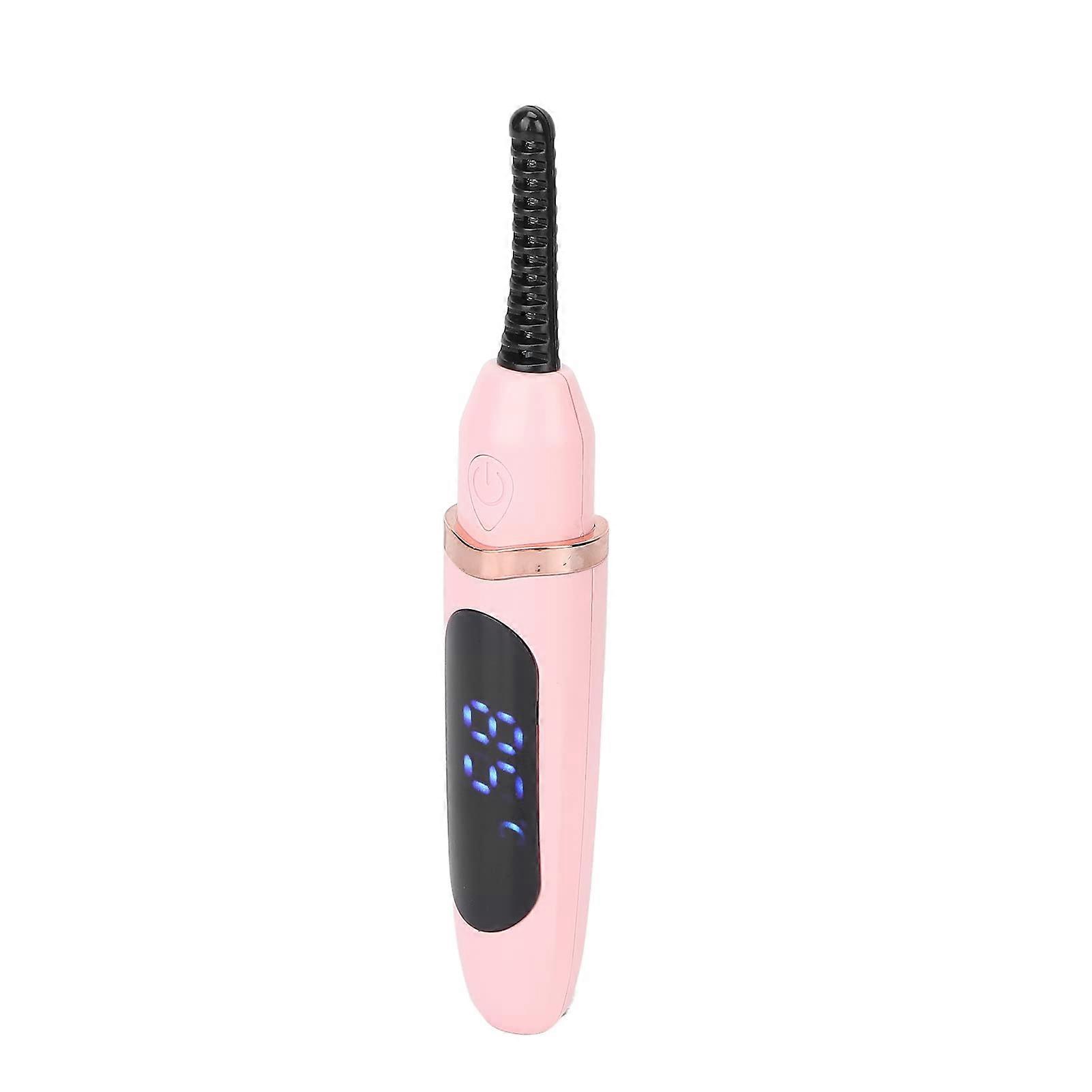 Heated Eyelash Curler with Smart Temperature Control, USB Rechargeable, LongLasting Curl Hold, Pink