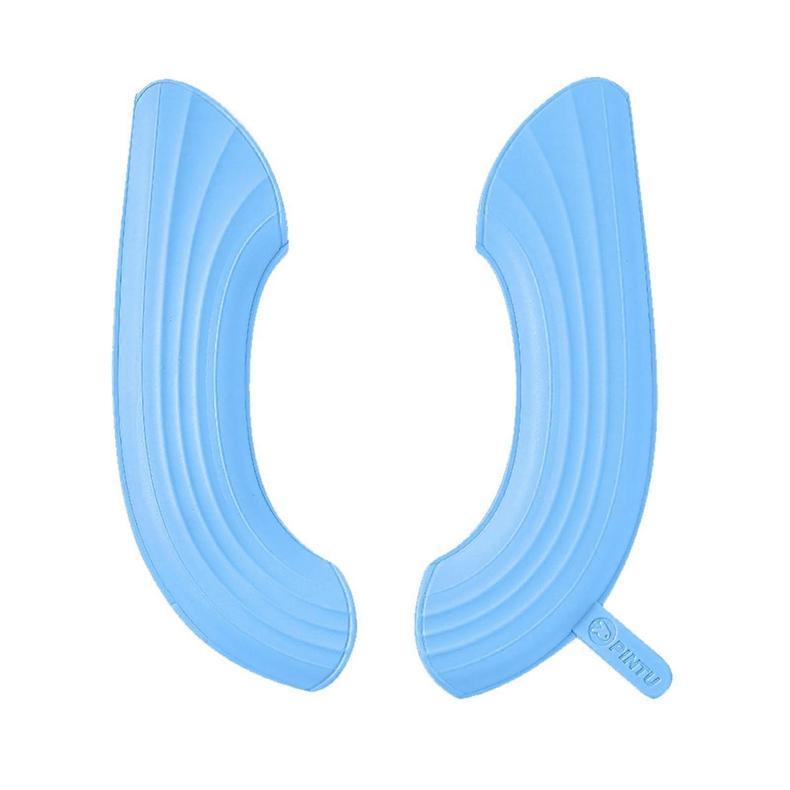 Elongated Padded Toilet Seat Warmer with Handle, Soft Warm Cushion, Easy Clean, Blue 1 Set