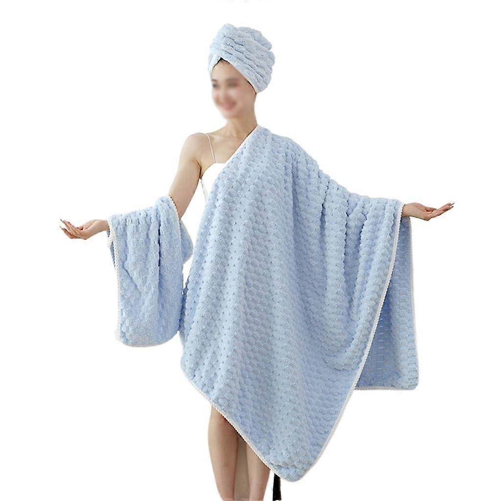 3Piece Soft Absorbent Bath Towel Set, Thickened NonShedding Coral Velvet for Spa and Home