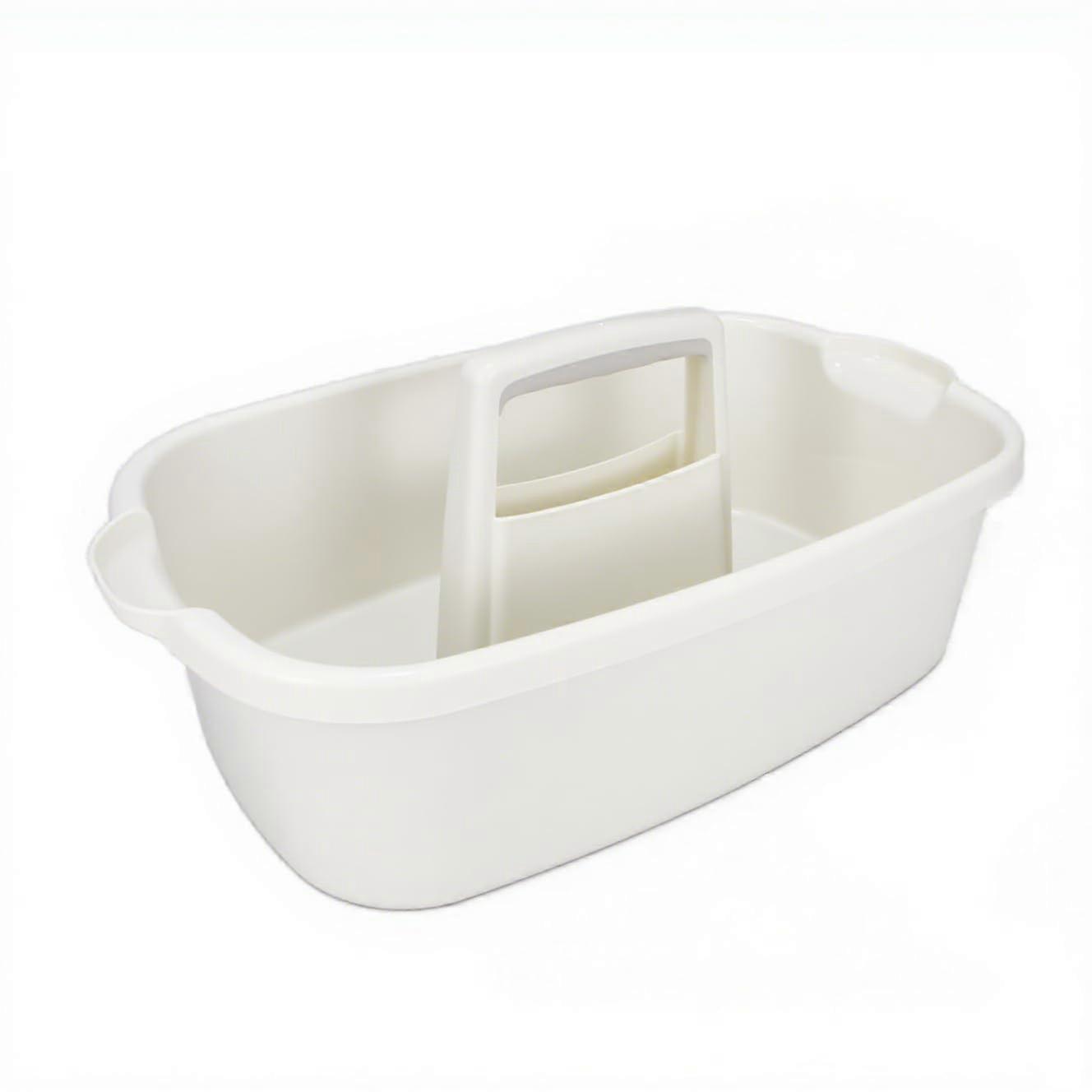 Cleaning Caddy with Handle, Large Capacity Stackable Shower Organizer Basket for Home Kitchen Garden, White