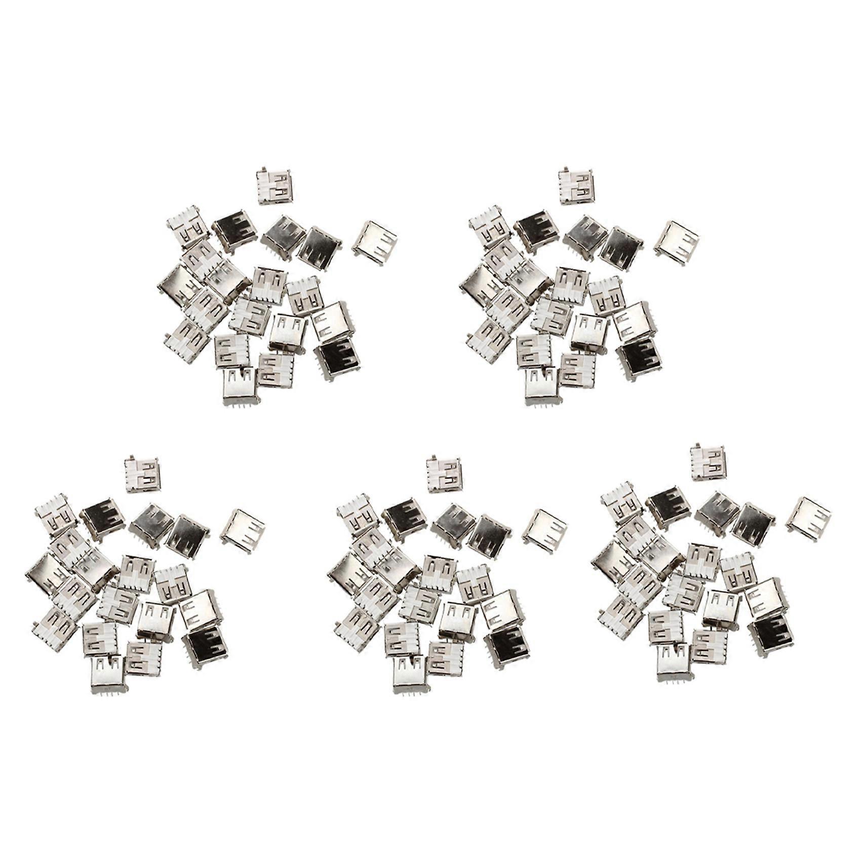 100 Pcs USB Female Type A 4-Pin DIP Right Angle Plug Jack Socket Connector