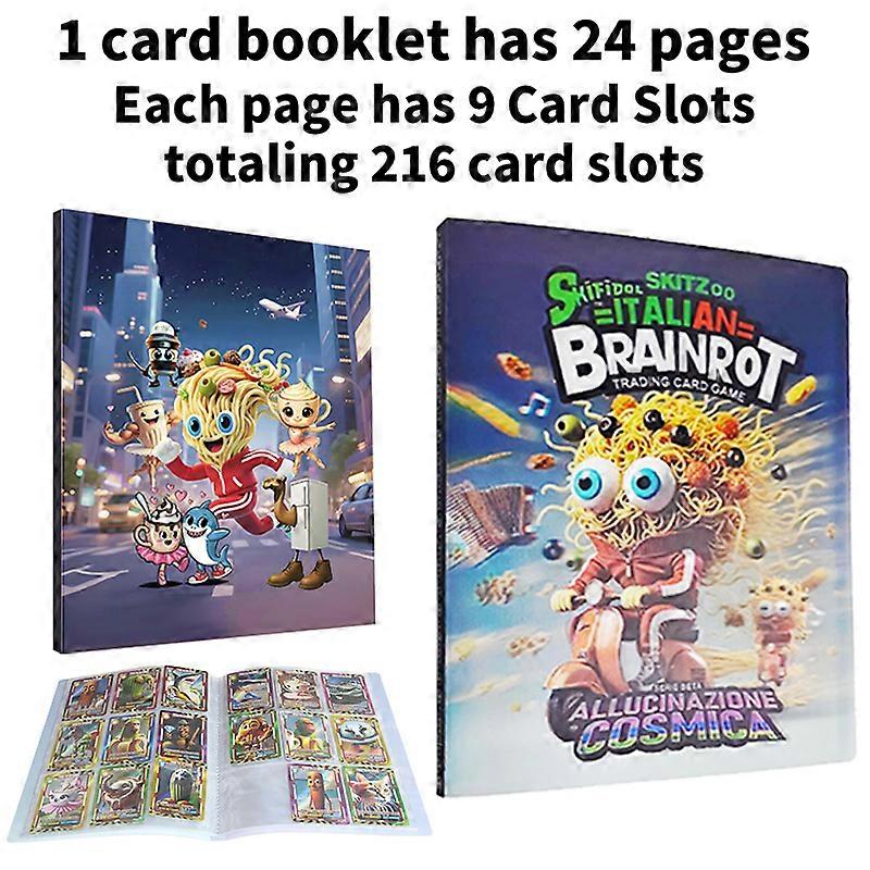 Italian Brainrot Card Booklet Portable Portable Notebook Collection Booklet TungTung Laser Trading Cards Boxes Set Xmas Gift