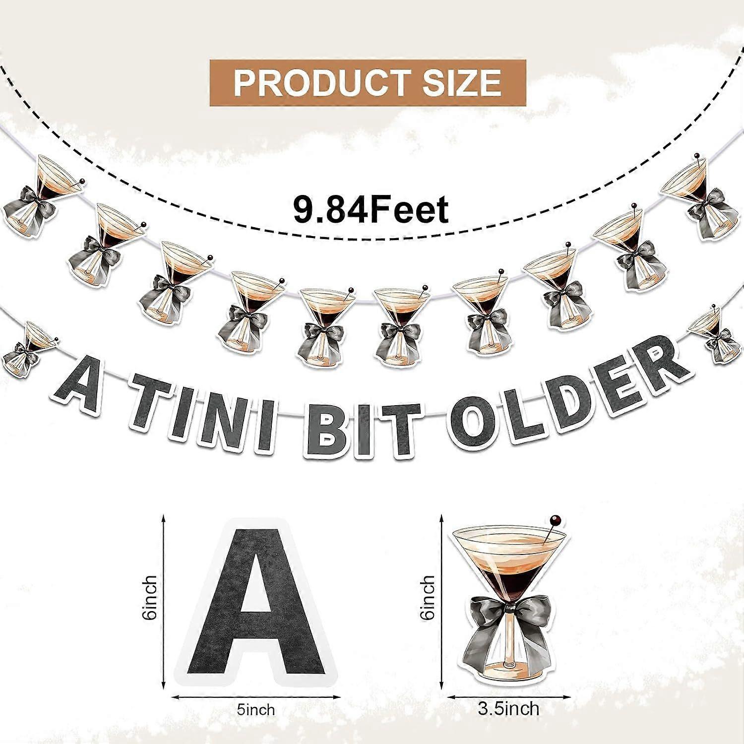 a Tini Bit Older Martini-themed event banner decorations, party party, bar atmosphere setup