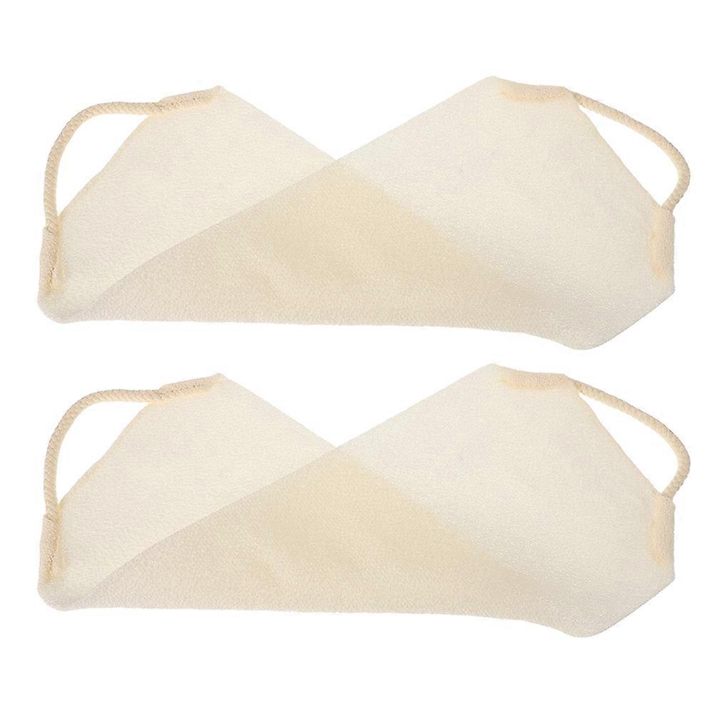 4Pcs Beige Exfoliating Back Scrubber Towel for Deep Clean Shower