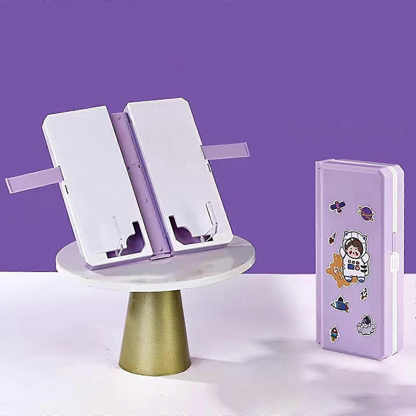 Giyblacko Foldable Bookshelf Pen Case, Adjustable Reading Stand for Students, Portable Desk Holder, Telescopic, Compatible with Books