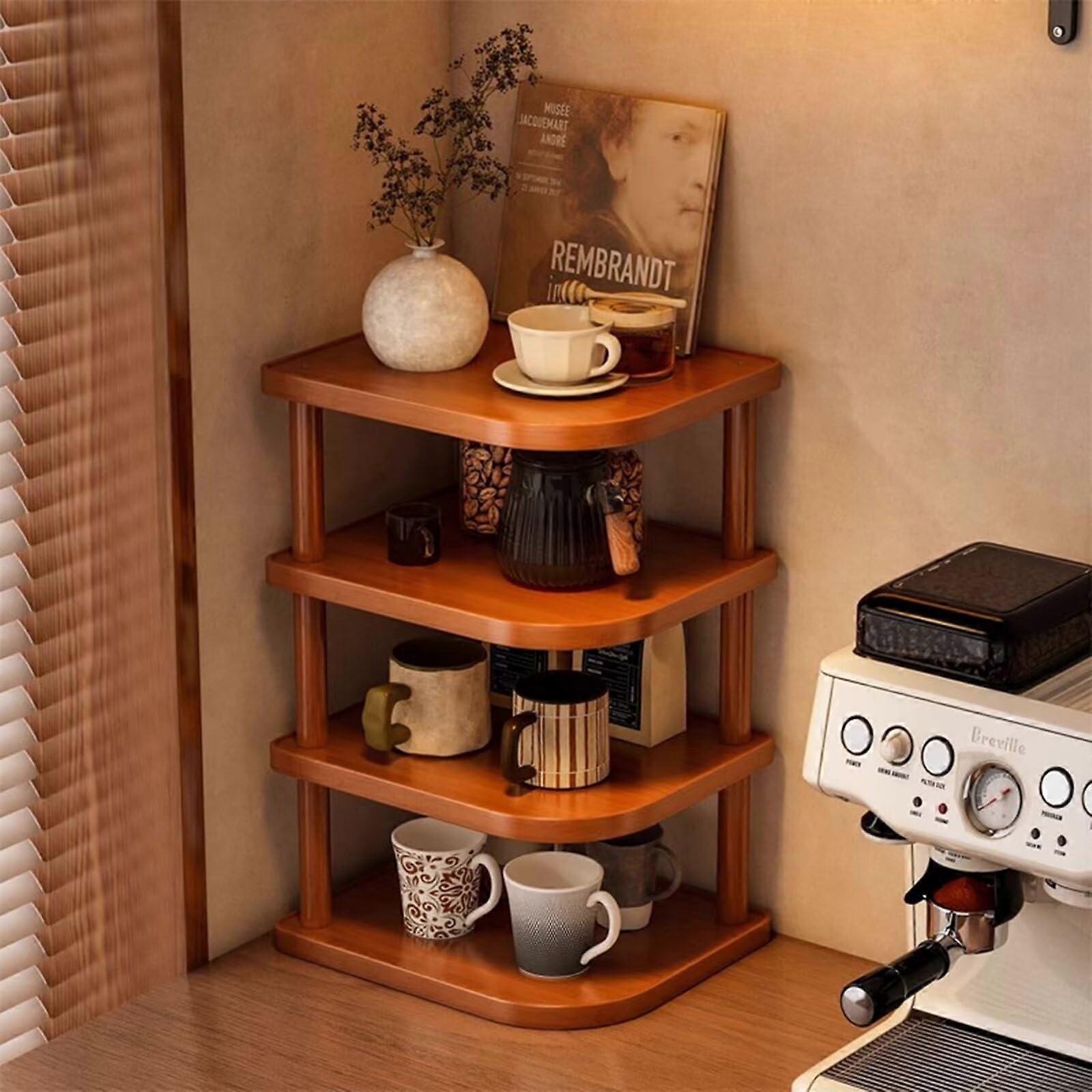 Corner Shelf Desk Organizer, SpaceSaving 90 Degree Storage with Thickened Board and Smooth Finish