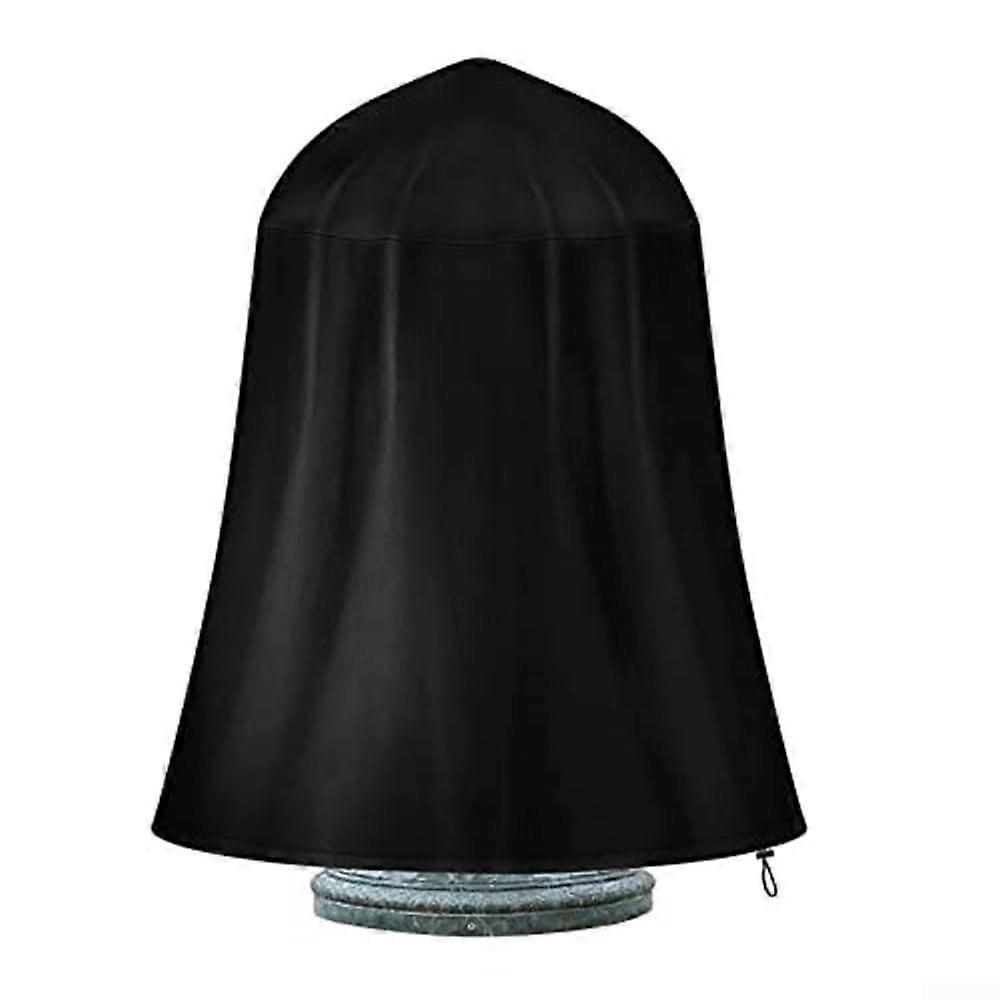 Outdoor Fountain Cover Waterproof Protection Quick Drying Black with Adjustable Drawstring Closure