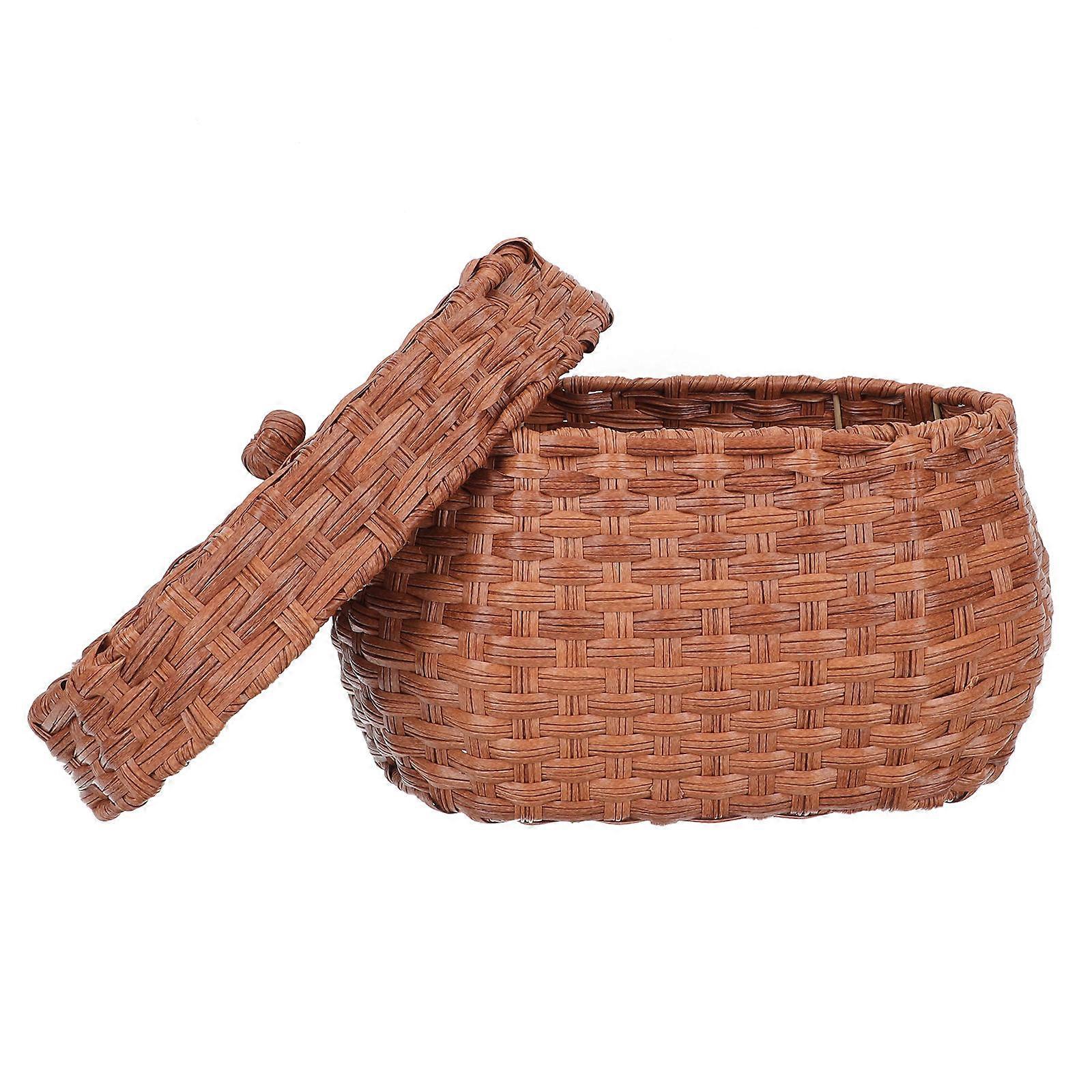 Egg Container Brown Imitation Rattan for Storage Egg Basket
