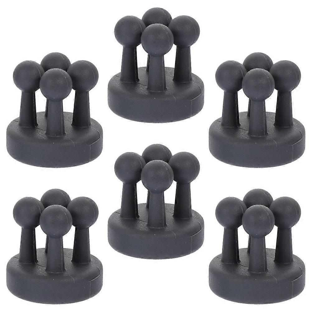 Grey Silicone Bathroom Wall Hooks for Toothbrush Holding 6Pcs Set