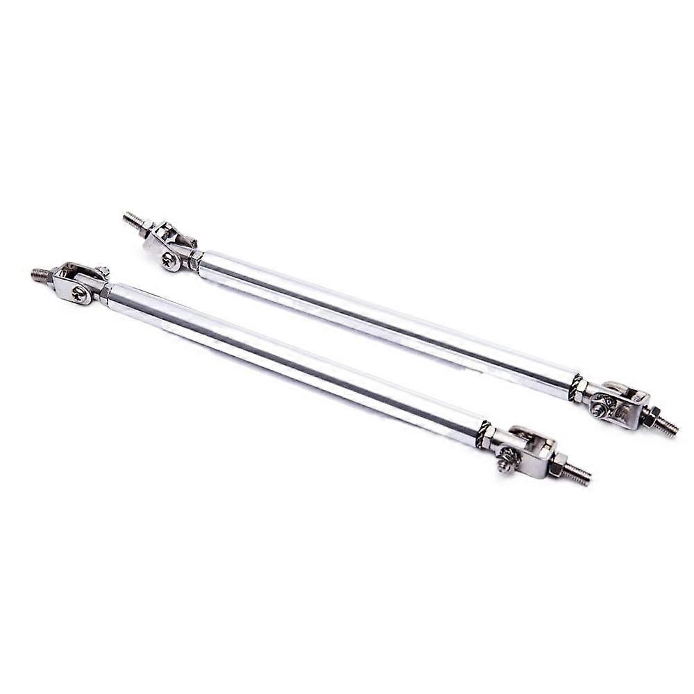 2Pcs 200mm Adjustable Front Bumper Lip Splitter Strut Rods Silver Aluminum Alloy