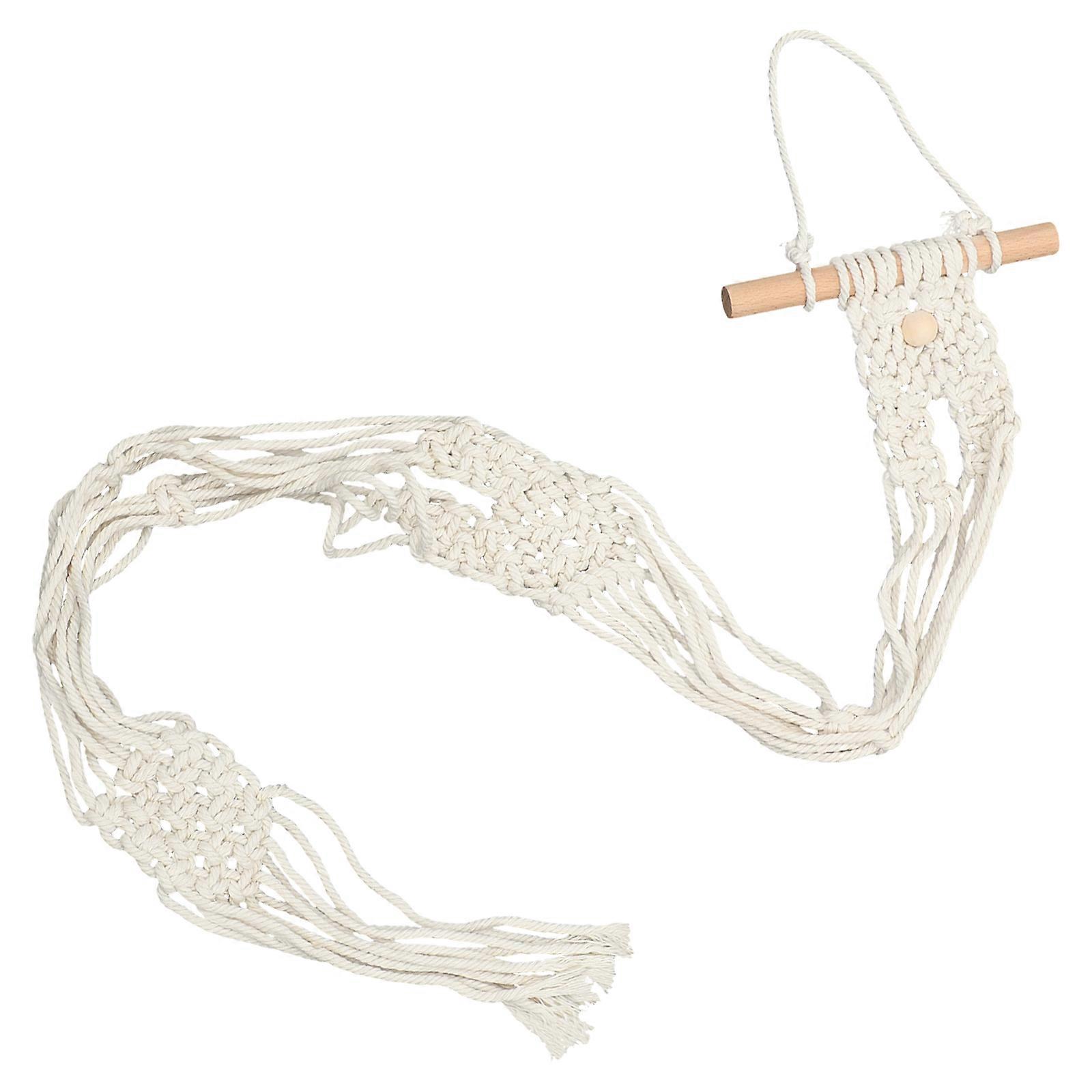 Hat Display Hanger For Cloakroom Bedroom Rustic Woven Wall Decor With Beige Color And Rectangular Shape 1Pack