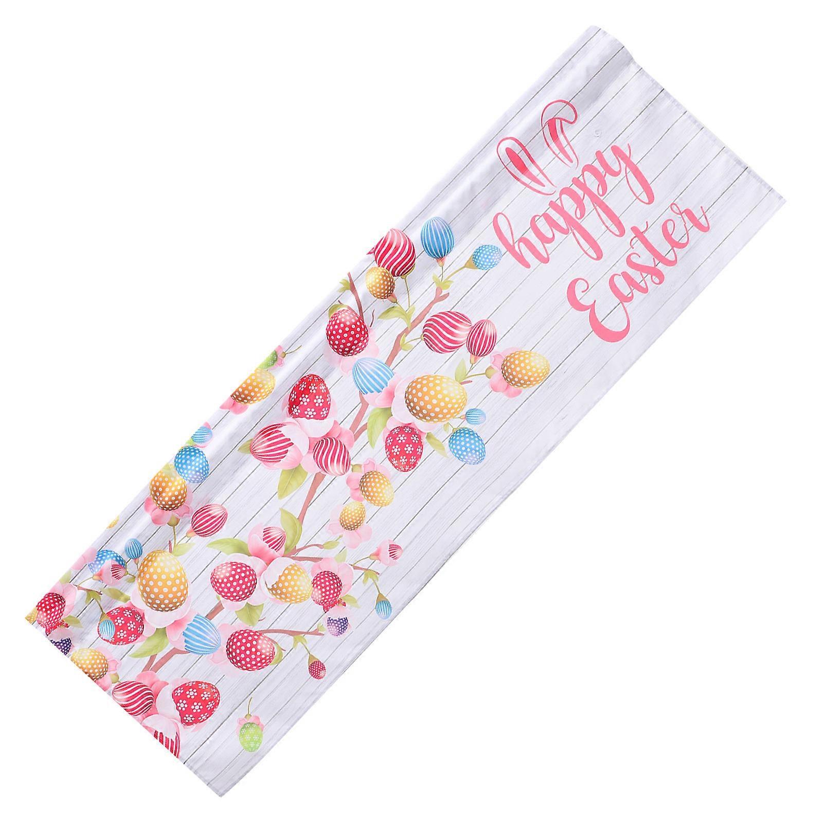 Spring Satin Easter Short Curtain Homeowners Bedroom Decorative Sunlight Blocking 1Set