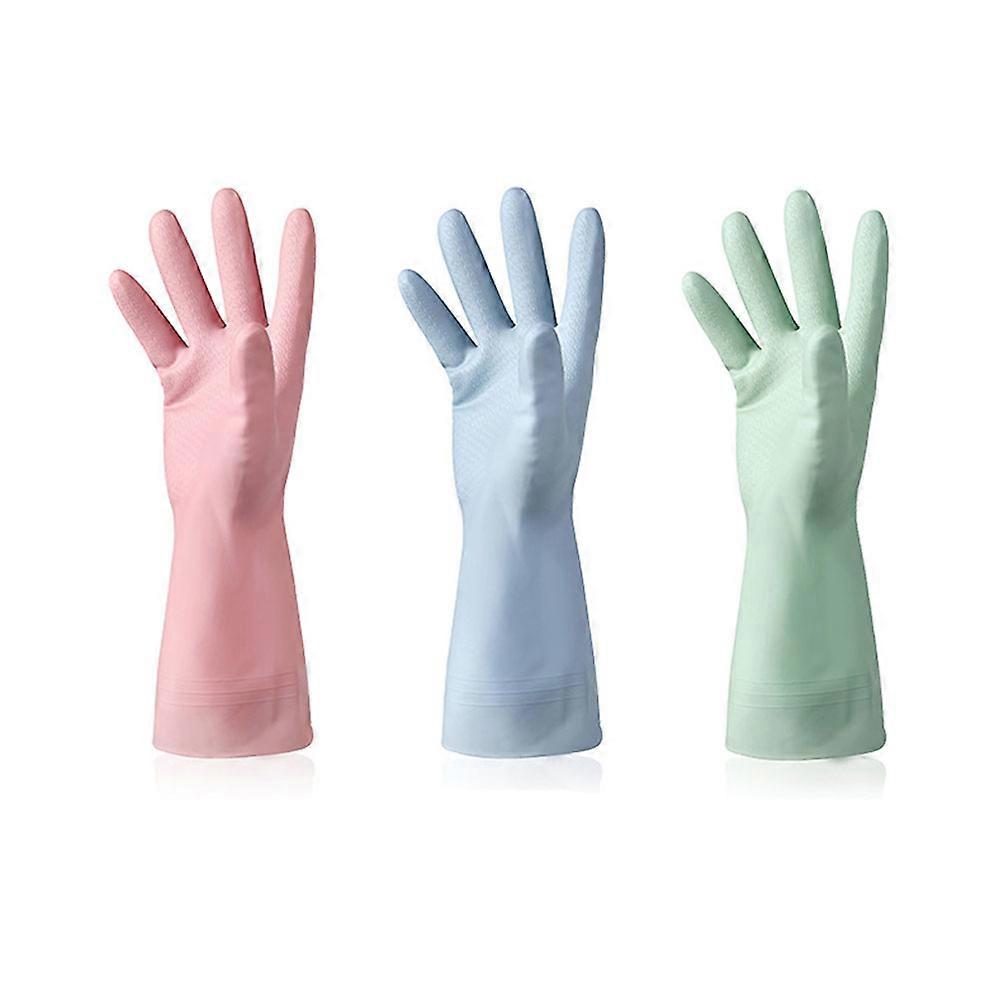 Protective Dishwashing Mitten 1Pair Pink Waterproof Kitchen Gloves