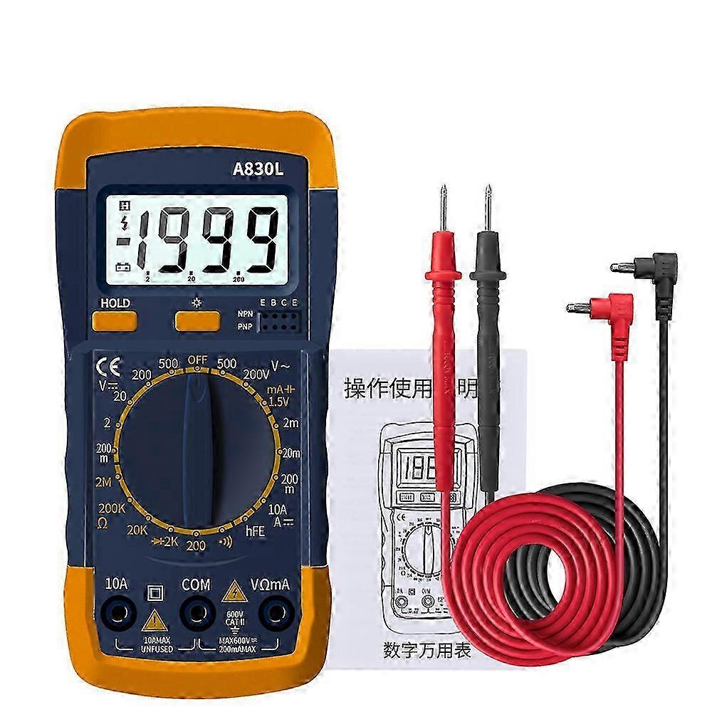 A830L LCD Digital Multimeter AC DC Voltage Diode Frequency Multitester Current Tester Luminous Display with Buzzer Function 25-26