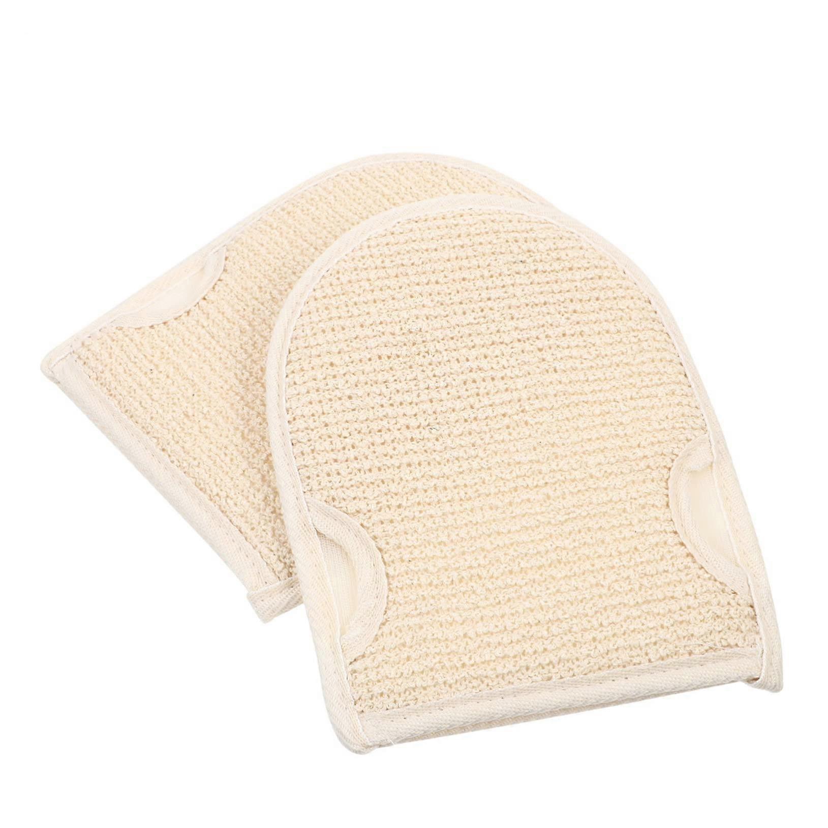2pcs Double Sided Exfoliating Bath Gloves Body Scrubber Mitts for Deep Cleansing