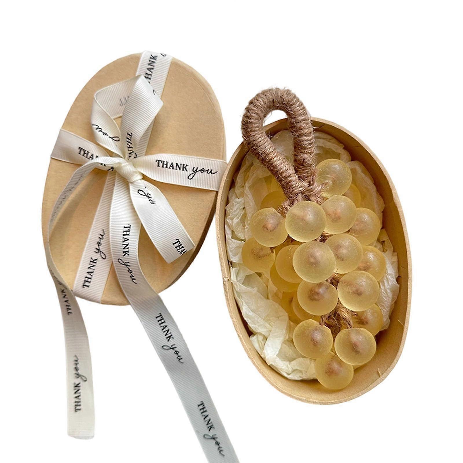 Yellow Grape Soap on a Rope Handmade Decorative Grape Cluster Bathroom Cleanser Gift Ready