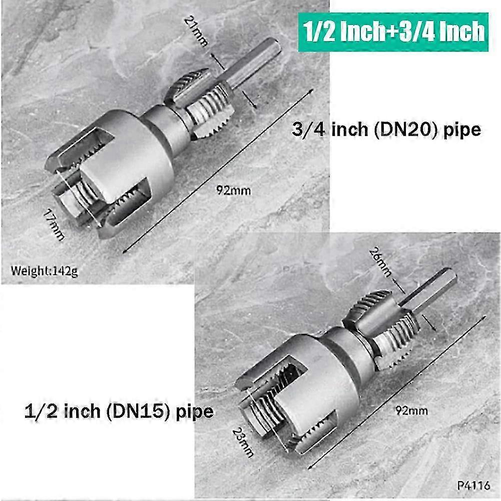 Internal and external integrated pipe thread tool, efficient cutting without stuck, 1/2"3/4" PPR PVC, plumbing installation threading tool