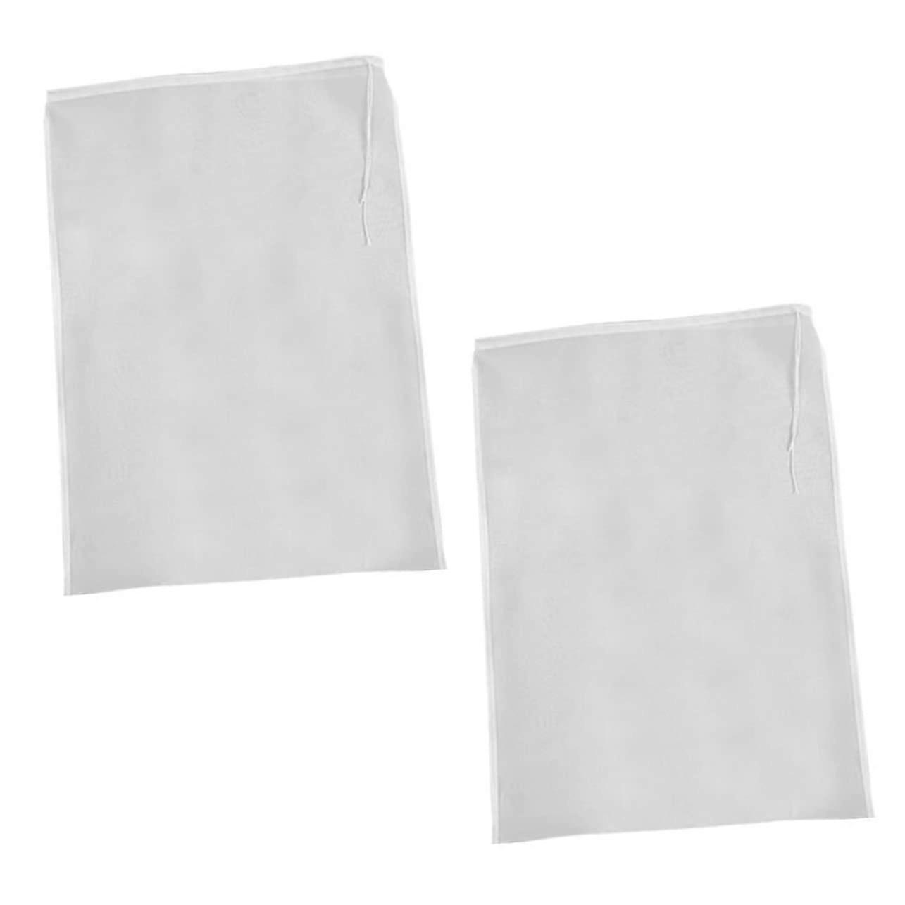 2pcs Reusable Mesh Strainer Bags with Drawstring Closure for Juice, Wine, Fruit and Vegetable Filtering
